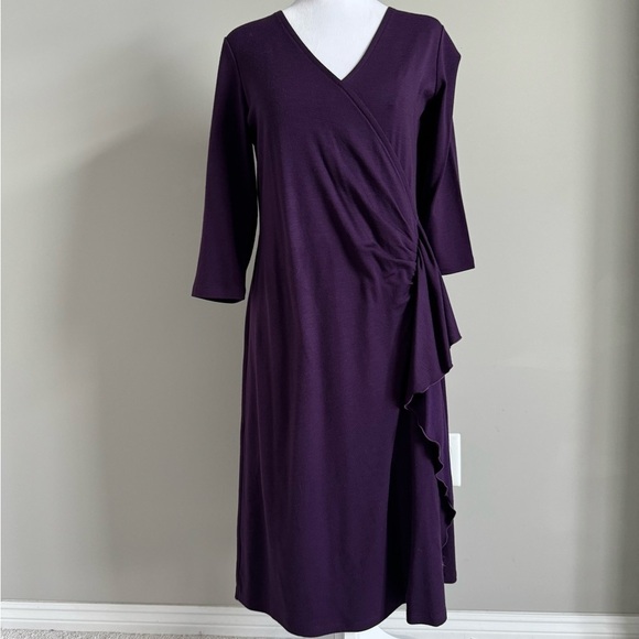 Talbot’s Wool Blend Faux Wrap Dress - Picture 1 of 8